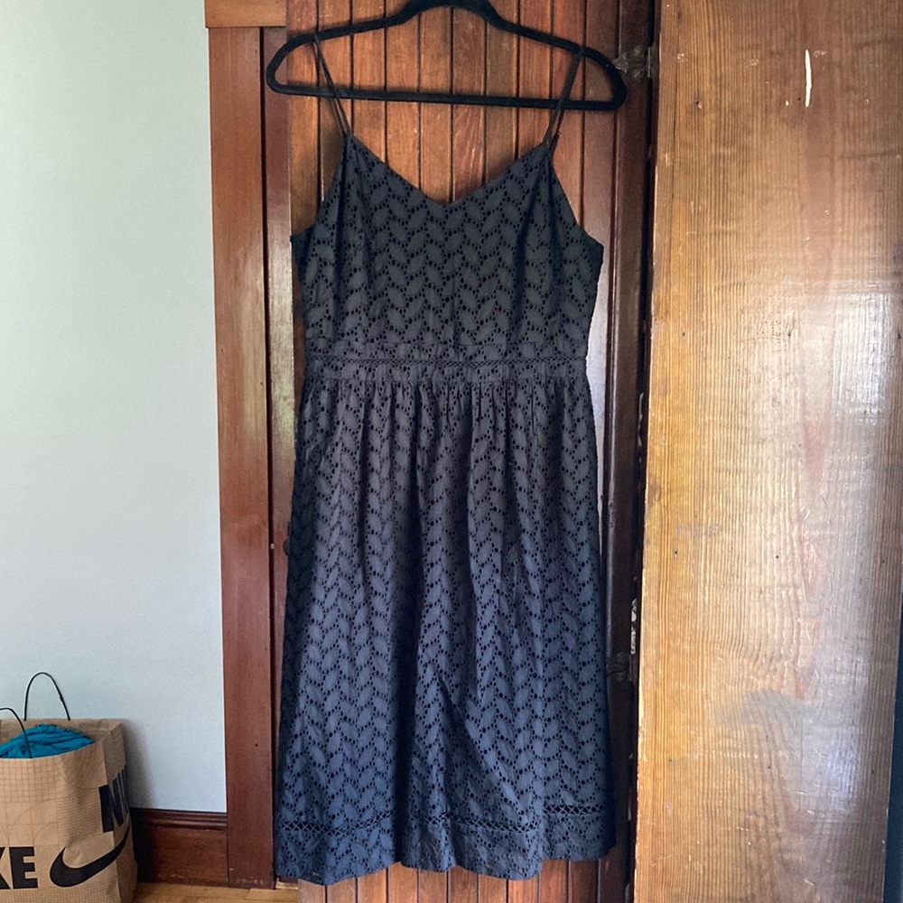 Black crochet LOFT dress
